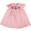 Sophie Sailboat Smocked Dress And Bloomer, Red Seersucker - Dresses - 1 - thumbnail