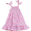 India Smocked Shoulder Tie Sundress, Multi Floral - Dresses - 1 - thumbnail