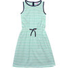 Sara Racerback Dress, Green Stripe - Dresses - 1 - thumbnail