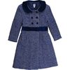 Gigi Party Coat, Blue Sparkle Tweed - Coats - 1 - thumbnail