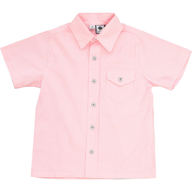 Nate Shirt, Seersucker Pink Checks - Shirts - 1