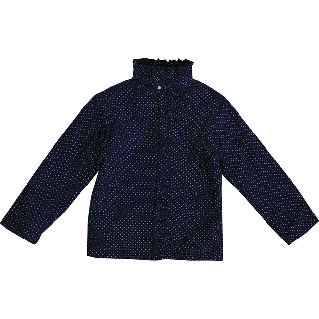 Lauren Corduroy Barn Jacket, Navy Polka Dot - Jackets - 1