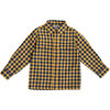 Reece Camp Shirt, Navy & Marigold Buffalo Check - Shirts - 1 - thumbnail
