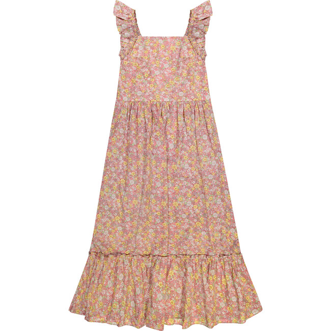 Queen B Jacqueline Women's Flutter Sleeve Maxi Dress, Summer Floral