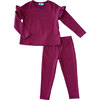 Exclusive Lizzie Knit Lounge Set, Red & Navy Ministripe - Loungewear - 1 - thumbnail