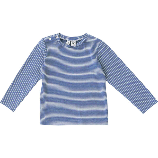 Henry Knit Tee, Blue Stripe