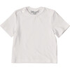 Henry Button Shoulder Tee, White Knit - Tees - 1 - thumbnail