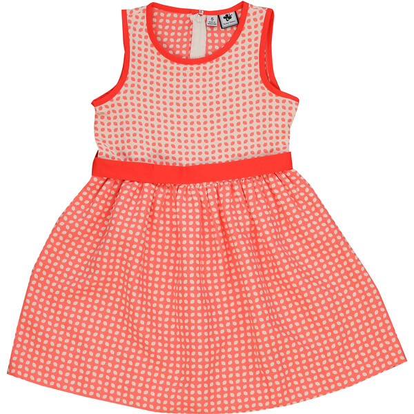 Mia Dress, Coral Brocade Busy Bees Dresses