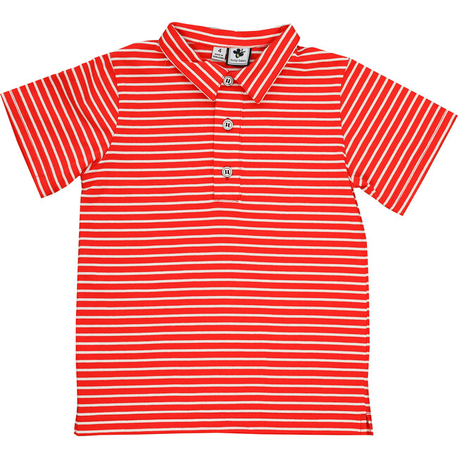 Knit Polo, Red Stripes - Polo Shirts - 1