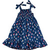 India Smocked Shoulder Tie Sundress, Navy Sailboats - Play Dresses - 1 - thumbnail