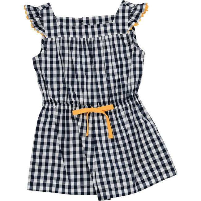 Gwynnie Romper, Navy Gingham Check - Rompers - 1