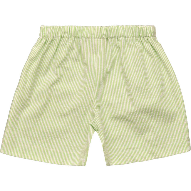 Jd Pull On Shorts, Green Seersucker Stripe - Shorts - 1