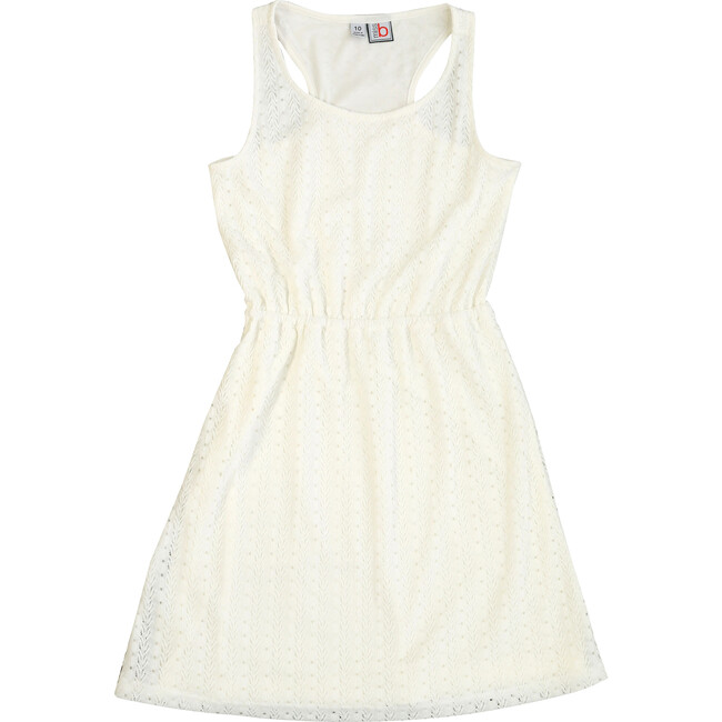 Emerson Racerback Dress, White Lace - Dresses - 1