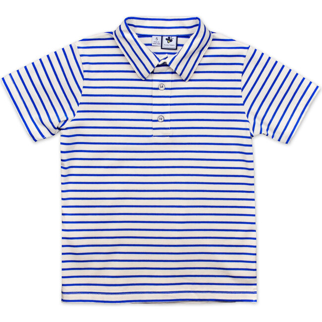 Busy Bees Short Sleeve Polo, Royal Blue Stripe