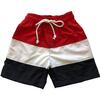 Chris Board Shorts, Red White Navy Colorblock - Swim Trunks - 1 - thumbnail
