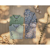 Busy Bees Short Sleeve Polo, Mini Green Blue Stripe - Polo Shirts - 2