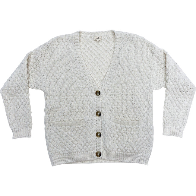 Women's Cream Alpaca Wool Cardigan - Sweaters - 1