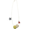Tulle Pom Necklace, Navy - Necklaces - 1 - thumbnail