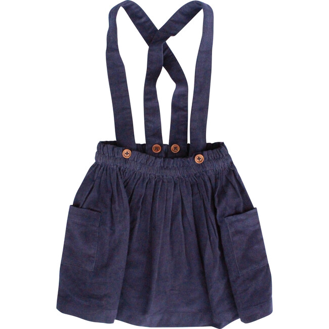 Suspender Skirt, Navy - Skirts - 1