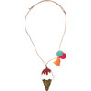 Ice Cream Necklace, Gold Glitter - Necklaces - 1 - thumbnail