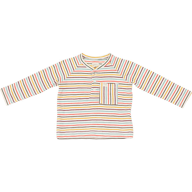 Henley Shirt, Rainbow Stripes - Shirts - 1