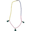 Beaded Tassel Necklace, Green - Necklaces - 1 - thumbnail