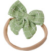 Baby Bow Headband, Green Stitches - Bows - 1 - thumbnail