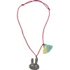 Bunny Necklace, Silver Glitter - Necklaces - 1 - thumbnail