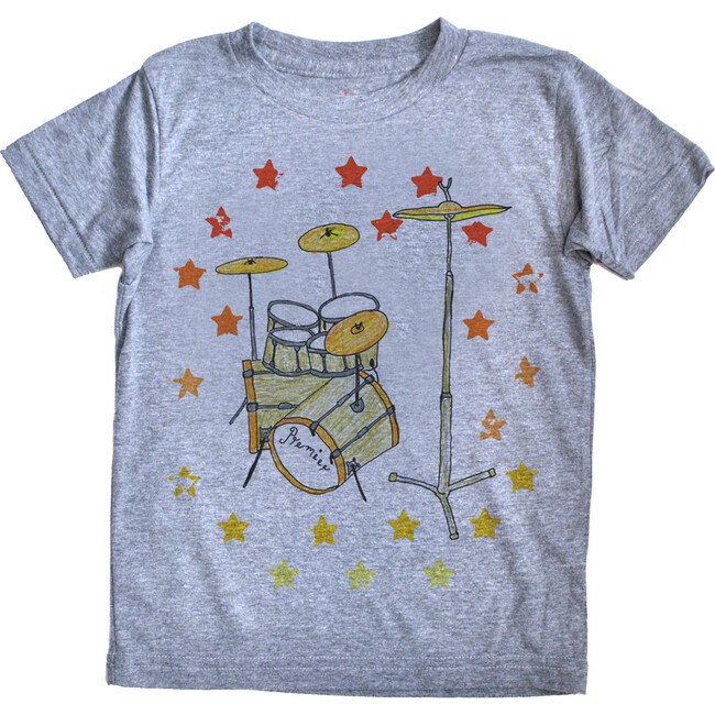 Drums T-Shirt, Grey - Tees - 1 - zoom