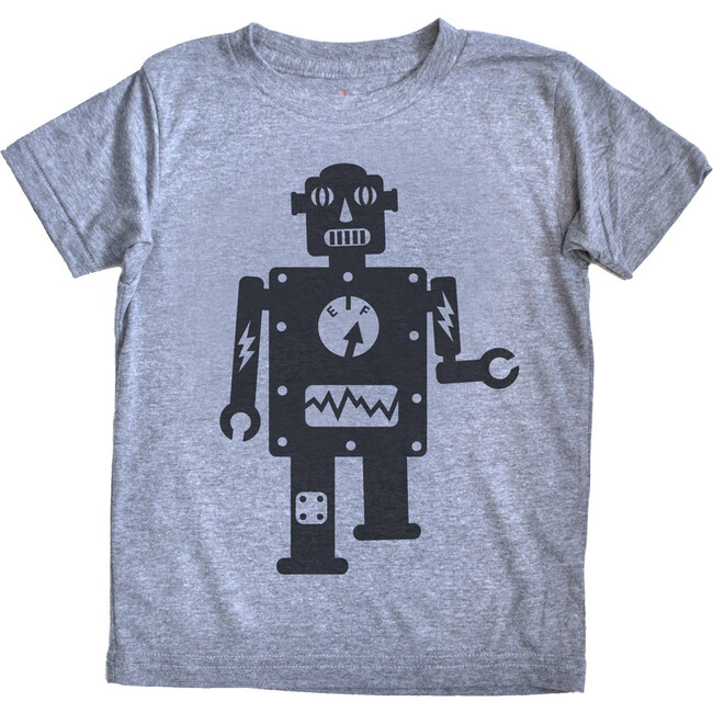 Robot T-Shirt, Grey - Tees - 1 - zoom