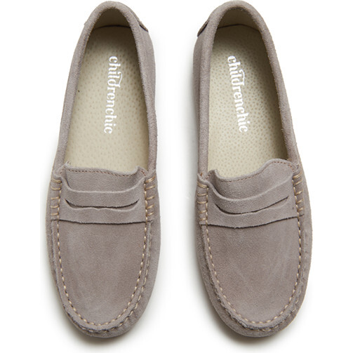 Suede Penny Loafers, Grey - Loafers - 3