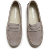 Suede Penny Loafers, Grey - Loafers - 3
