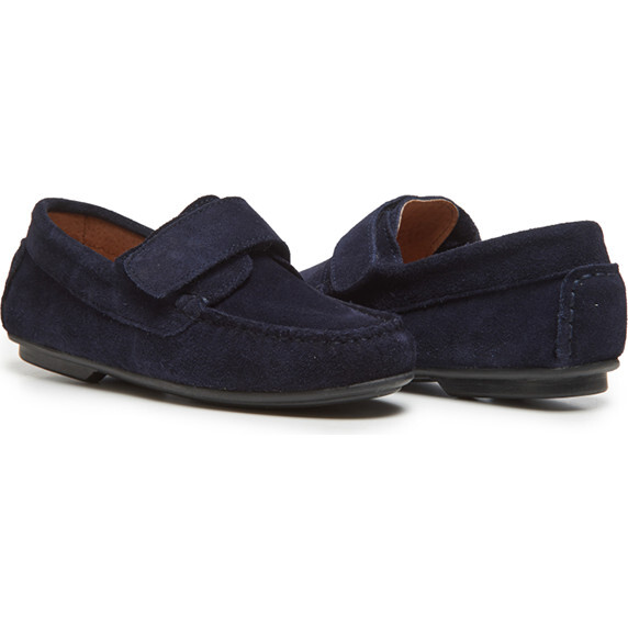 Suede Driving Loafers, Navy