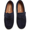 Suede Driving Loafers, Navy - Loafers - 3