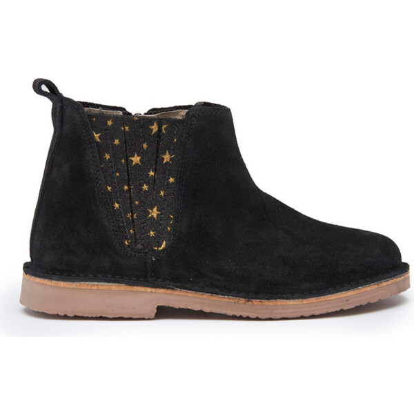 Star Sparkle & Suede Chelsea Boot, Black - Childrenchic Shoes | Maisonette