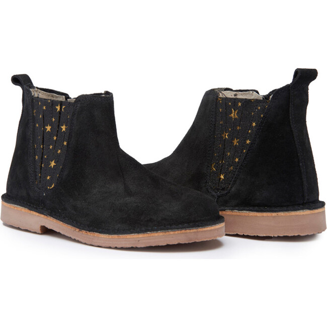 Star Sparkle & Suede Chelsea Boot, Black - Boots - 2