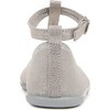 Linen Ankle T-Band Shoes, Silver Shimmer - T-Straps - 4