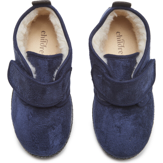 McAlister Booties, Navy Suede and Faux-Shearling - Boots - 3