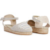 Canvas Espadrille Sandals with Striped Weave, Grey - Sandals - 1 - thumbnail