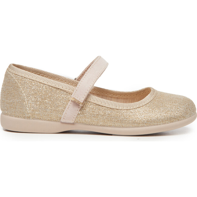 Canvas Mary Janes, Shimmer Gold