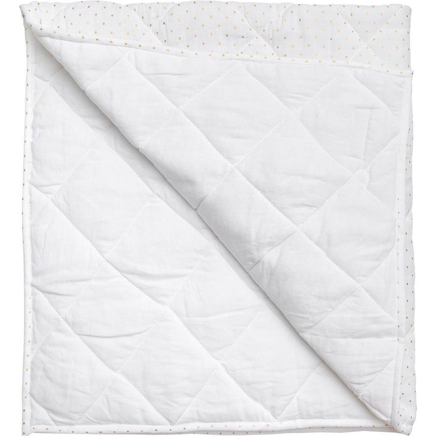 Play Mat Quilt, Gold Spot & White Linen - Playmats - 1