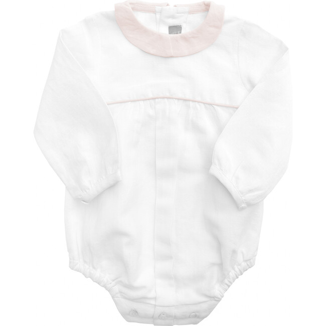 Linen Onesie, Blossom Pink and White