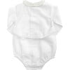 Linen Onesie, French Grey and White - Onesies - 2