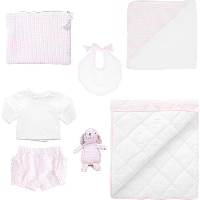 *Exclusive* Luxe Baby Gift Set, Dusty Pink Gingham - Mixed Apparel Set - 1