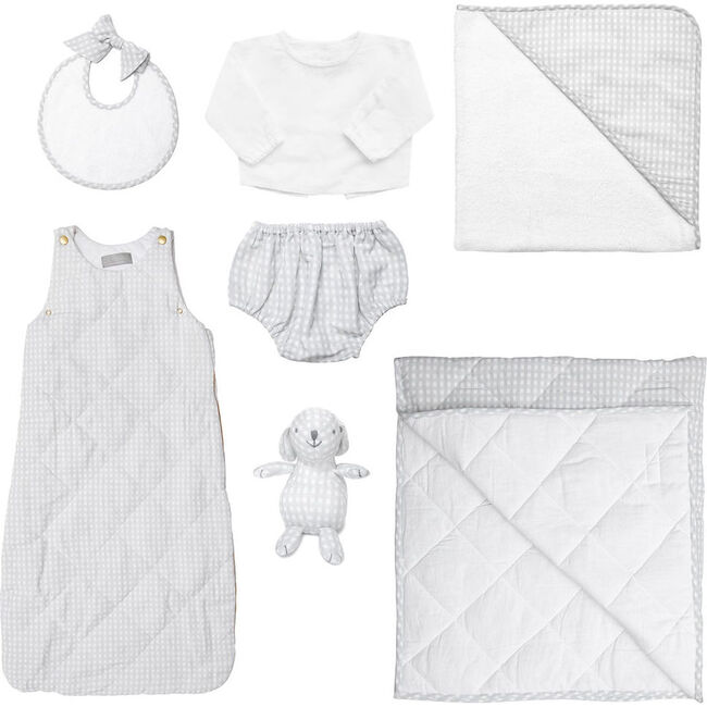 Luxe Baby Gift Set, Grey Gingham