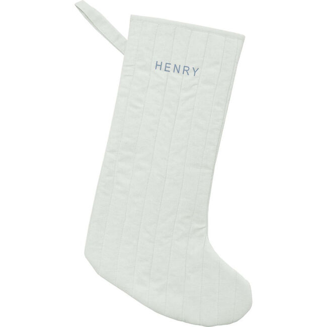 Quilted Linen Holiday Stocking, French Grey