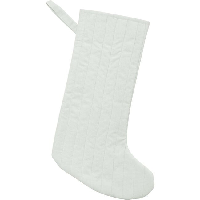 Quilted Linen Holiday Stocking, French Grey - Stockings - 3