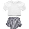 Double Button Blouse and Harbor Island Stripe Frill Bloomer Gift Set - Blouses - 1 - thumbnail