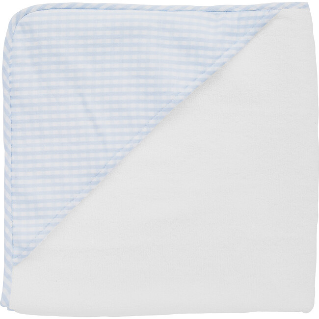 Hooded Towel, Pale Blue Gingham