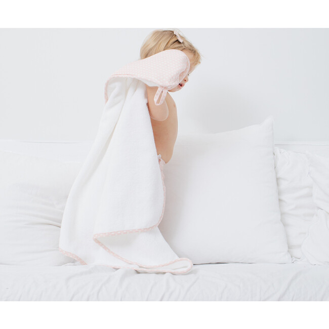 Hooded Towel, Dusty Pink Gingham - Towels - 3